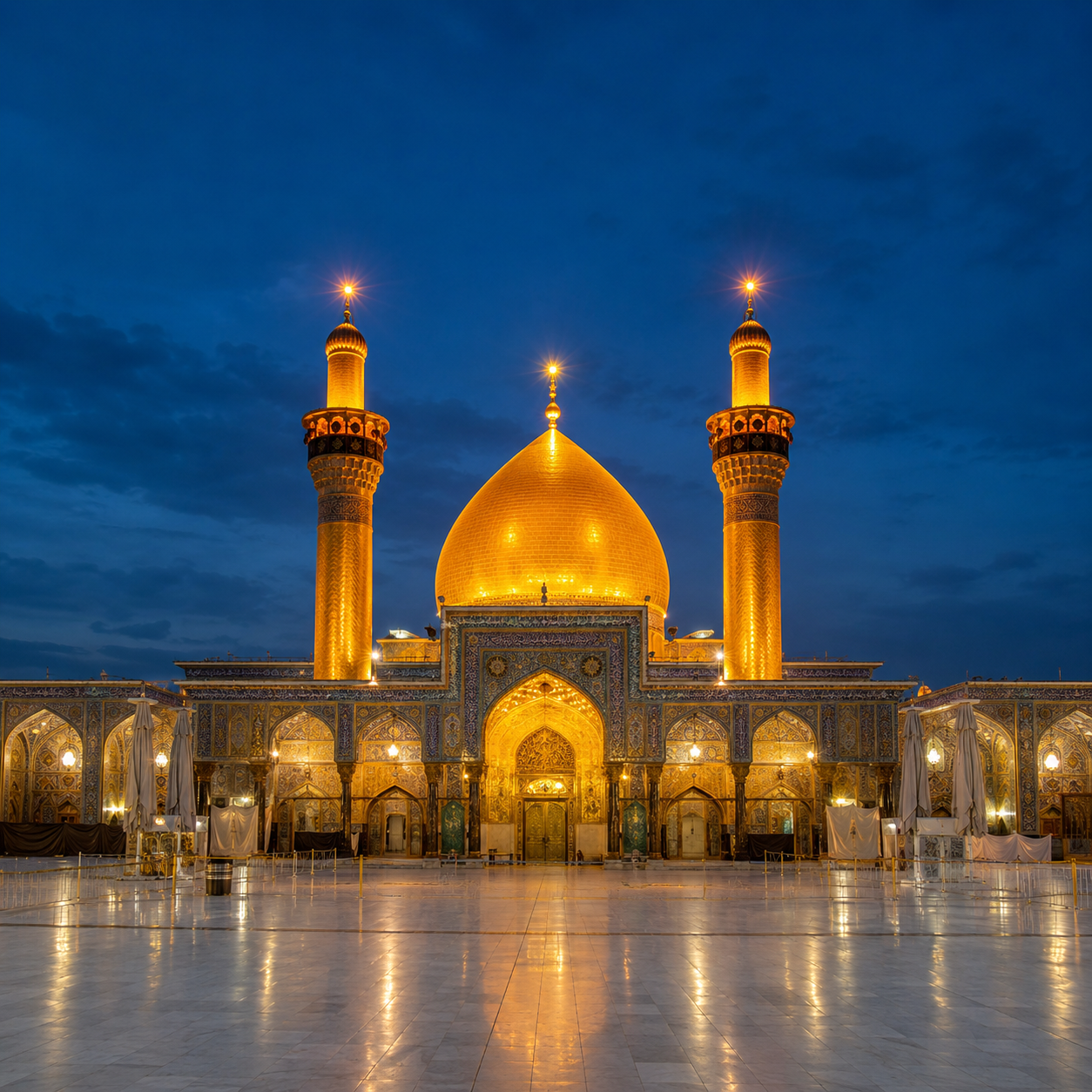 Illuminated shrine representing the Iraq Ziyarat journey